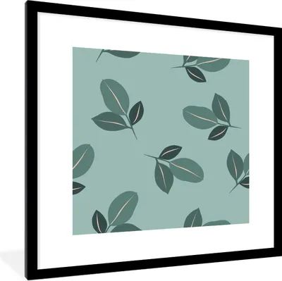 Produktbild von MuchoWow® Gerahmtes Poster Sommer - Pflanzen - Türkis 40x40 cm - Poster mit Schwarzem Bilderrahmen Wandposter Rahmen Foto Bilder - Poster - Plakat im Rahmen