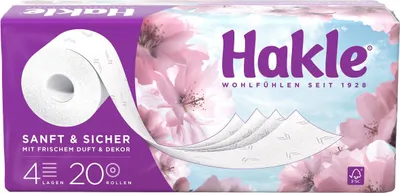 Produktbild von Hakle Sanft & Sicher (4-lagig, 20 Rollen)