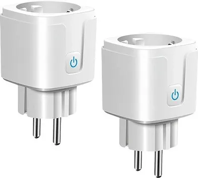 Immagine prodotto di Set di 2 prese intelligenti Wi-Fi - Prese Wi-Fi da 16 A con funzione timer - Controllo vocale e remoto - Smart Home - 2,4 GHz.