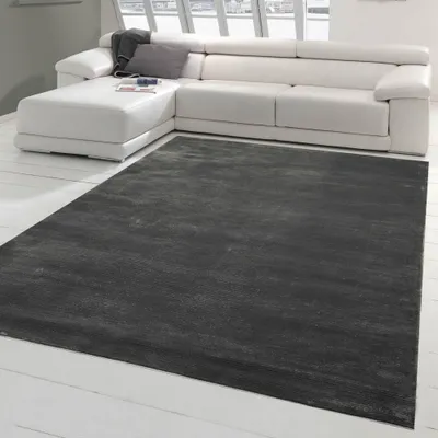 Image de Tapis moderne Tapis design uni anthracite Taille - 120 x 170 cm
