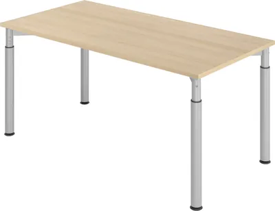 Produktbild von bümö Schreibtisch Serie-Y - Gestell: Silber, Größe:  160 x 80 cm, Nachbildung: Eiche