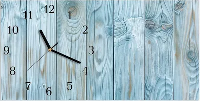 Produktbild von Wanduhr aus Glas mit Motiv Holzbretterdekor- 60 x 30 cm - inkl. Aufhängesystem