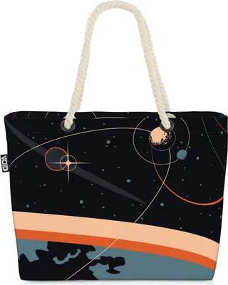 Produktbild von VOID Weltall Astronaut Raumfahrt Strandtasche Shopper 58x38x16cm 23L XXL Einkaufstasche Tasche Reisetasche Beach Bag