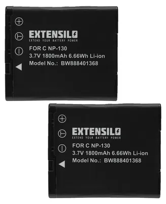 Produktbild von EXTENSILO 2x Akku kompatibel mit Casio Exilim EX-ZR700BN, EX-ZR700BK, EX-ZR700WE, EX-ZR700PKC, EX-ZR750 Kamera (1800 mAh, 3,7 V, Li-Ion)