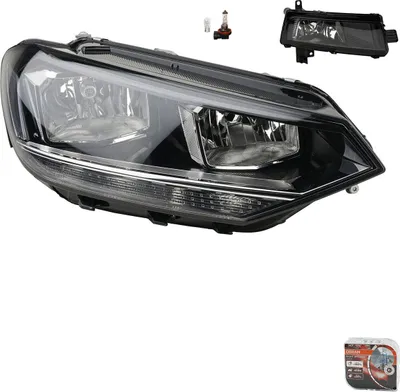 Productafbeelding van Koplampen + Osram Night Breaker Laser, geschikt voor VW Touran 5T, bouwjaar 05/15-, type H7 H7 R, artikelnummers 5TB941006A, 5TA941662A. Johns