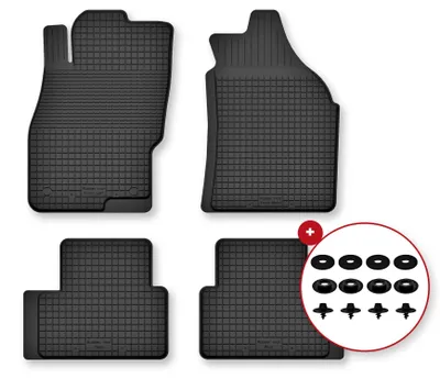Image de Tapis de sol en caoutchouc pour Jeep Renegade 2014-2019 (SUV) – 4 pièces, noirs, semi-universel, adapté