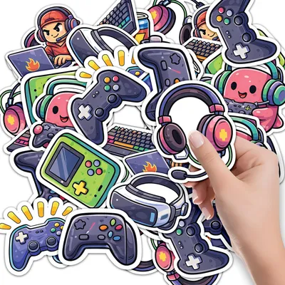Image de AUTOCOLLANTS ÉTIQUETTES CAHIER 10 pcs - GAMER GAMEPAD GAMBLING