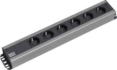 Produktbild von BACHMANN Handwerkerleiste 6x Schutzkontakt, 19-Zoll-Rack kompatibel, 2 m