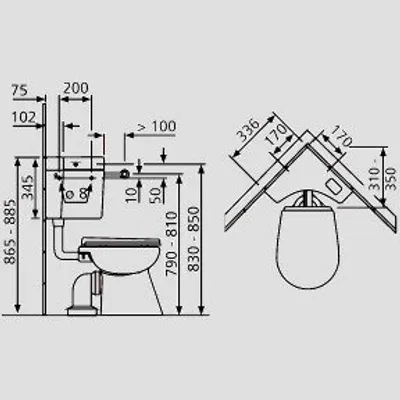 Produktbild von SANIT 91.902.01..0000 Eckspülkasten 927 (6-9L) mit
