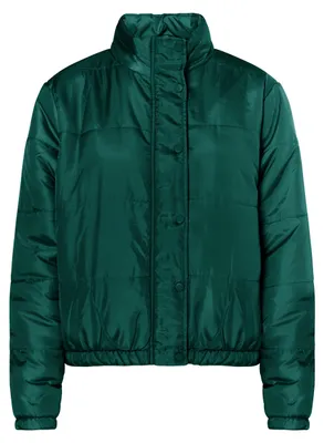 Produktbild von Damen Jacke mit leichter Wattierung und Stehkragen, in Grün, Größe L