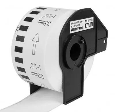 Immagine prodotto di Etichette PRINTLINE compatibili con Brother DK-22225, rotolo di carta bianca 38 x 30,48 m