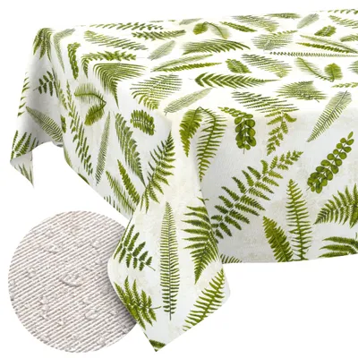 Tischdecke abwaschbar Farn 500x140 cm rechteckig