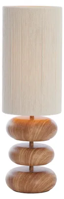 Image de Lampe de table - beige naturel - DANIALO - coton métal - Ø 22cm - E27 - 1891043 - Light & Living