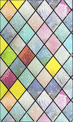 Produktbild von Sichtschutzfolien für Badezimmer, Glastüren, Fenster, durchscheinende Fensterfolie, bunte Gitter-Fenstertönungsaufkleber, Regenbogen-Glasaufkleber, Haushaltsbedarf
