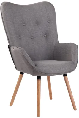 Produktbild von CLP Lounger Ashford Stoff mit Eichenholzgestell grau natur