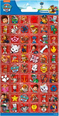Produktbild von aufklebersatz Paw Patrol junior rot 60 Stück