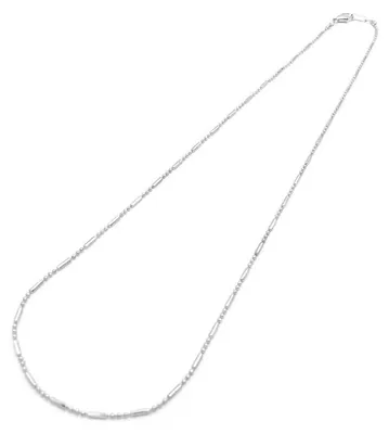 Produktbild von Vintageparts Kugelkette mit Zwischenstäbchen Silberfarben 50 cm Länge