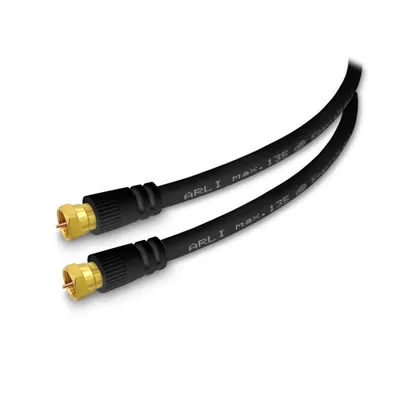 Produktbild von 1m ARLI HD Sat TV Anschlusskabel schwarz – max. 135 dB 5-fach geschirmt | vergoldete F-Stecker | DVB-S/S2 DVB-T/T2 DVB-C/C2 4K 8K HDTV