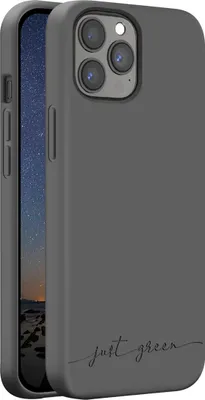 Produktbild von JUST GREEN, Natura Soft TPU Schutzhülle für iPhone 12 Pro Max, Schwarz