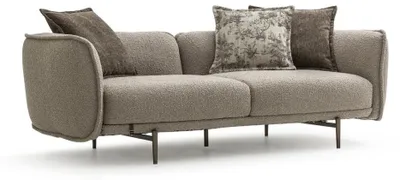 Produktbild von Wohnzimmer 3-Sitzer Dreisatzsofa Polster Möbel Stoff Grau Modern Couch