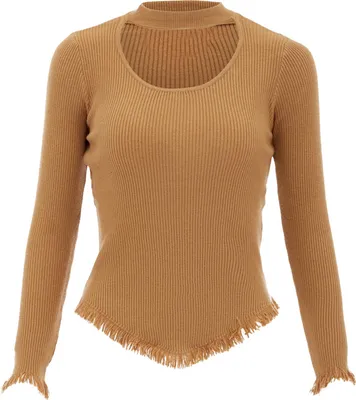 Produktbild von ebeeza damen strickpullover - dunklebeige, XS/S