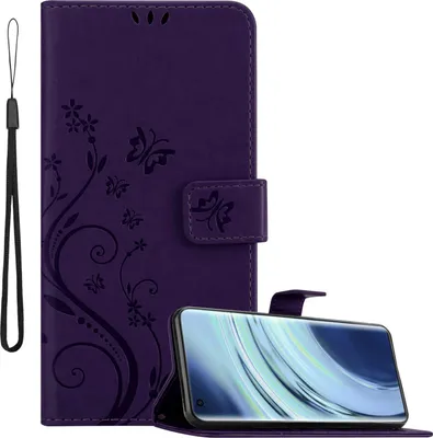 Obrázek produktu pro Cadorabo kryt pro Xiaomi Mi 11 5G in FLORAL DARK PURPLE ochranný kryt v květinovém designu s magnetickým zavíráním, funkcí stojánku a sloty na karty flipové pouzdro flower cover case obal na mobilní telefon s klopou book case