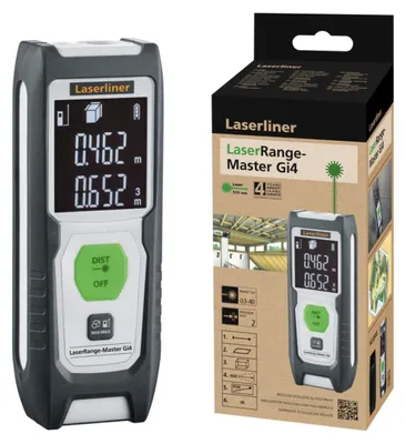 Produktbild von Laserliner LaserRange-Master Gi4, LCD, m, Schwarz, Weiß, Kunststoff, AAA, 1,5 V
