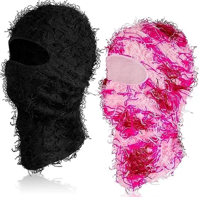 Produktbild von 2er-Pack Sturmhauben-Skimasken, gestrickte Vollgesichts-Sturmhaube, winddichte und kühlende Skimaske für kaltes Wetter