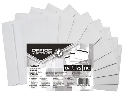 Zdjęcie produktu dla Paczka koperty samoklejące Office Products 114x162mm białe 10szt.