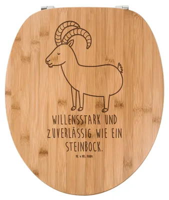 Produktbild von Mr. & Mrs. Panda Toilettendeckel Sternzeichen Steinbock - Transparent - Geschenk, Steinböcke, Geburtstag Dezember, Bock, WC Brille, Klodeckel, Deckel, Bambus, Klobrille