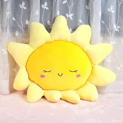 Plüsch-Sonnenkissen, 35 cm, Dekokissen für Sofa & Auto