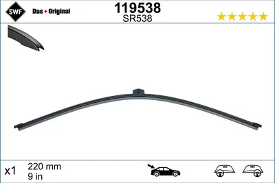 Produktbild von SWF DAS ORIGINAL Heckscheibenwischer Stück für RENAULT Megane E-Tech Flach 220mm