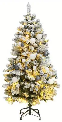 Imagen del producto de Árbol de Navidad artificial – Árbol de Navidad plegable – 150 cm de altura – Plegable – Predecorado con adornos de colores