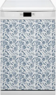 Produktbild von Küche Dekorative Magnete  Magnet Folie für Geschirrspüler 45x80 cm   - Blaue Blätter