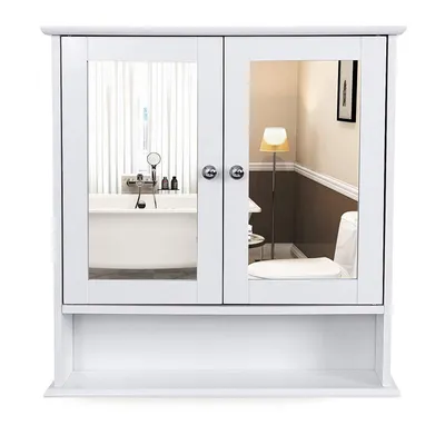 Produktbild von Badezimmerschrank mit zwei Spiegeln - 56x13x58 cm - weiß