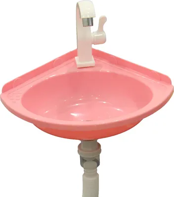 Immagine prodotto di Lavabo angolare, installazione senza forature, acrilico leggero, rosa lilla