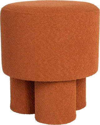 Produktbild von Housecraft Living Marcos Pouf/ Sitzhocker Bouclé Rot/ Braun