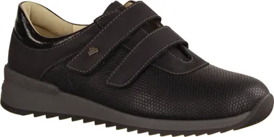 Produktbild von Finn Comfort Ivrea Damen Slipper Schwarz Finn Stretch Leder NEU - Damenschuhe Bequeme Ballerina / Slipper, Schwarz, leder (neronestretch/nuri/knautschlach)