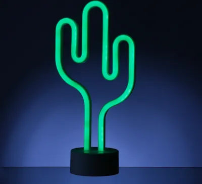 LED NEON Figur Kaktus - Dekoleuchte - H- 30cm - Batterie oder USB Betrieb - stehend - gruen