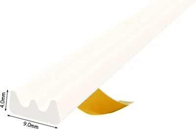 Obrázok produktu pre Tesnenie okien Tesnenie dverí Gumové tesnenie E-profil EPDM 9 × 4 mm 40 m biely samolepiaci