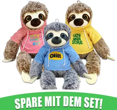 Produktbild von Faultier Stofftier-Set mit lustigen Sprüchen