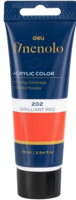 Zdjęcie produktu dla Farba akrylowa czerwona 75 ml Finenolo Deli