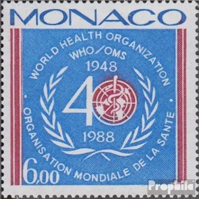Produktbild von Briefmarken Monaco 1988 Mi 1869 (kompl.Ausg.) postfrisch 40 Jahre WHO