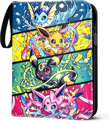 Produktbild von Sammelalbum für Pokemon Karten, 50 Seiten 400 Karten Kapazität Sammelkarten Album Sammelmappe Karten Ordner Heft, Tragbar Wasserdicht PolyurethanMaterial