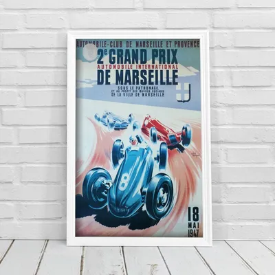 Produktbild von Poster - Canvas - Leinwand - 21 cm x 29,7 cm - Fotoposter - Leinwandkunst - der Grand Prix De Marseille Grand Prix