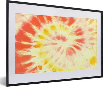 Produktbild von MuchoWow® Gerahmtes Poster Sommer - Krawattenfärbung - Rot 60x40 cm - Poster mit Schwarzem Bilderrahmen Wandposter Rahmen Foto Bilder - Schlafzimmer - Plakat in Rahmen - Drucken