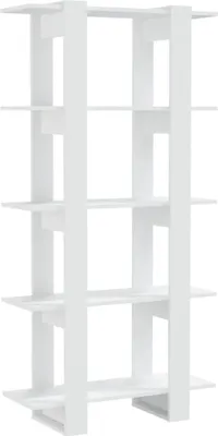Obrázok produktu pre vidaXL Regál na knihy / Rozdeľovač izieb biely 80x30x160 cm Materiál drevo