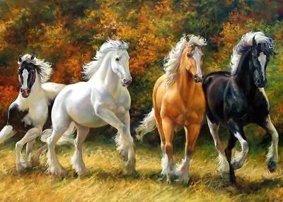 Produktbild von 40x30 Diamanten Malerei Zum Selbermachen DIY Diamond Painting Pferde