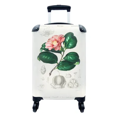 Produktbild von MuchoWow® Koffer Handgepäck Trolley Rollkoffer Kleine Reisekoffer mit 4 Rollen - Pflanze - Vintage - Blatt - Cabin Size < 55x40x23 cm & 55x40x20 cm - Fotokoffer - Kabinenkoffer - Boardgepäck - Reise-Box - Reisekoffer - Reisegepäck - Koffer mit Bild - Trolley für Kinder