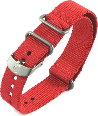 Immagine prodotto di Cinturino per orologio - Cinturino di ricambio in tessuto - Ricambio per orologio - Prodotto originale - 20 mm - Rosso
